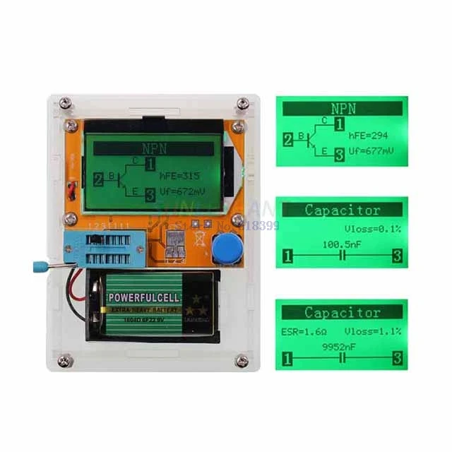 

A6-- Portable ESR Meter Tester Capacitance Dthyristors diodes Triode FET MOS NPN graphics display CASE (not Battery )