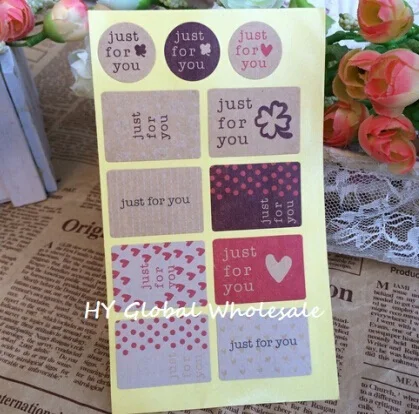 

130pcs/pack Lucky Justforyou Multi-style Sealing Stickers Self-Adhesive Wedding Party Cards Gifts