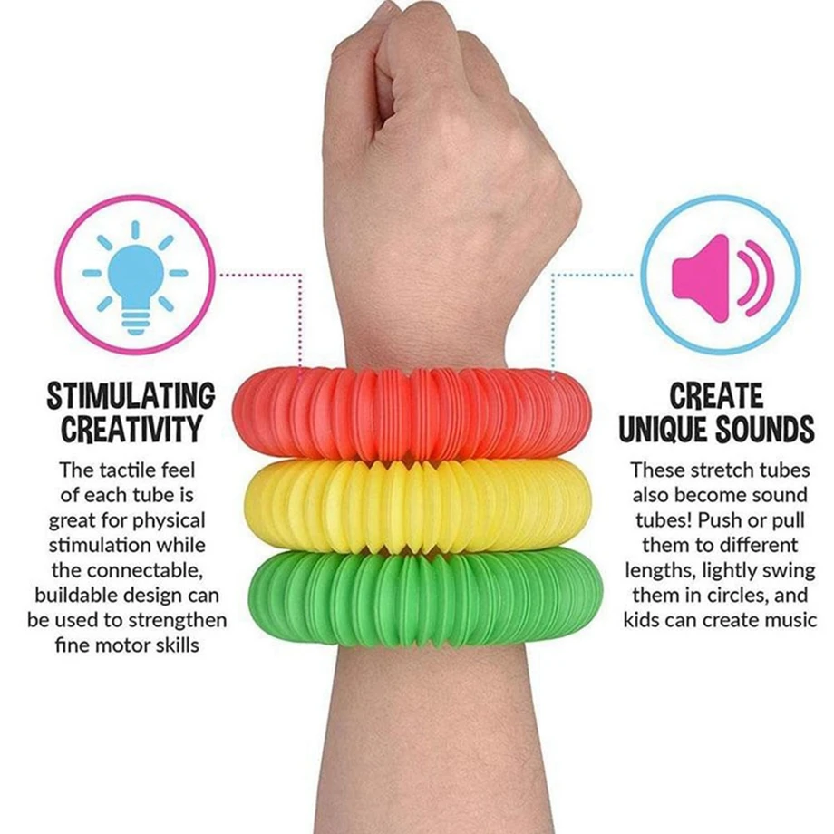 Colorful Fidget Pop Tubes Fidget Toys Folding Pops It Autism Adults Sensory Stress Relief Toys Kids Funny Antistress Toys img2