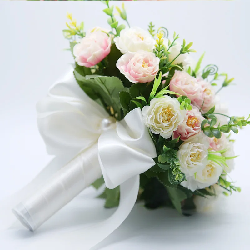 Свадебный букет Свадебные цветы букет искусственных цветов для подружек невесты розовый шелк свадебные букеты De Mariage Bruidsboeket