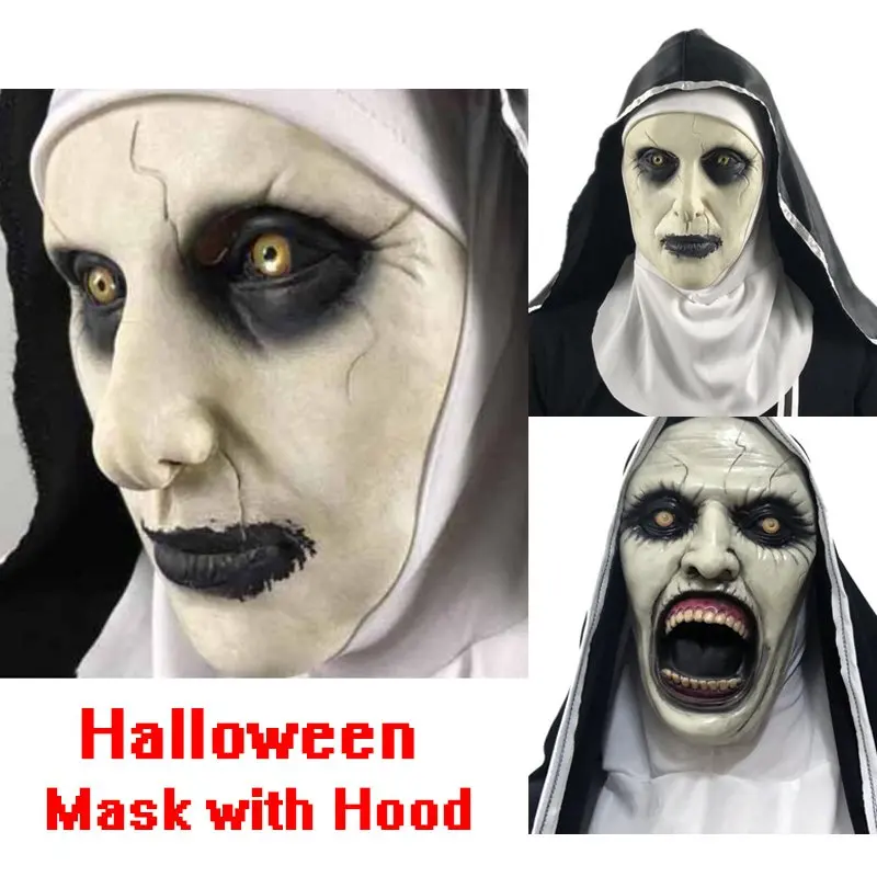 

Halloween Nun Mask Scared Female Face Wig Celebrations Theme Party Cosplay Bar Performances Night Performances Carnival Personal