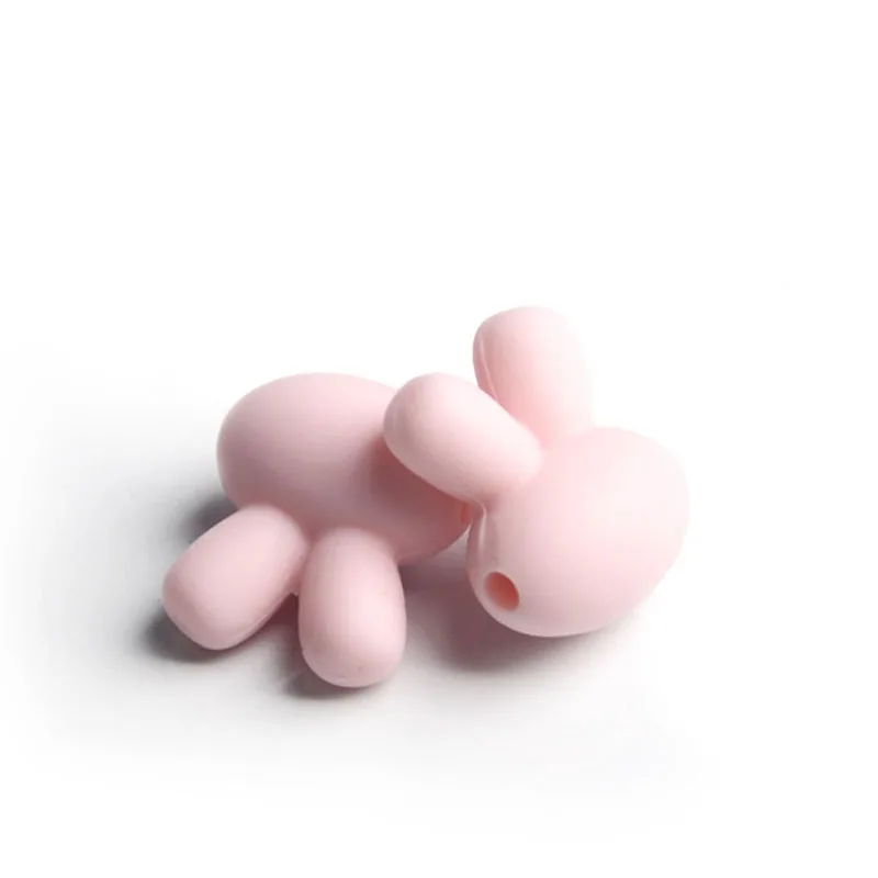 10Pcs/lot Rabbit Silicone Beads Toddler Baby Teething Necklace Food Grade Mom Nursing DIY Jewelry Infant Baby Teethers