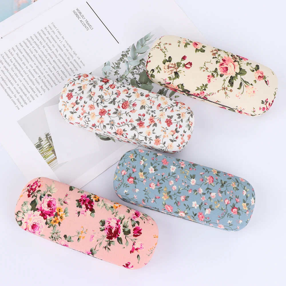

Unisex Portable Glasses Case Box Print Floral Spectacles Bags Reading Glasses Box Eyewear Protector Storage Eyeglasses Container