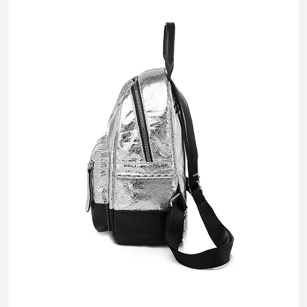 

Mini Small PU Leather Women's Backpack Black White Patchwork Waterproof Bag Anti-Theft Shoulder Bag Outdoor Ladies Schoolbags