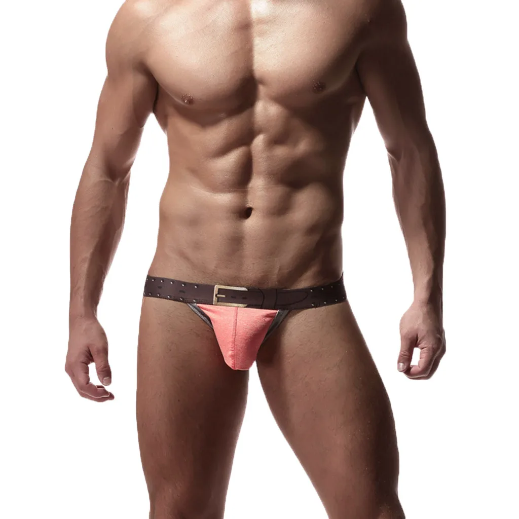 Фирменное Сексуальное мужское нижнее белье Jock трусы на бретельках 3d бикини с