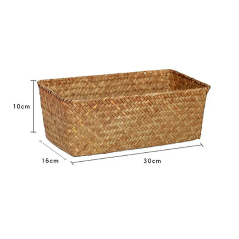 30x16x10cm Скандинавские водоросли ткачество настольная корзина для хранения для косметики, безделушек офисные принадлежности отделка Органайзер корзина украшение дома - Цвет: 30x16x10cm