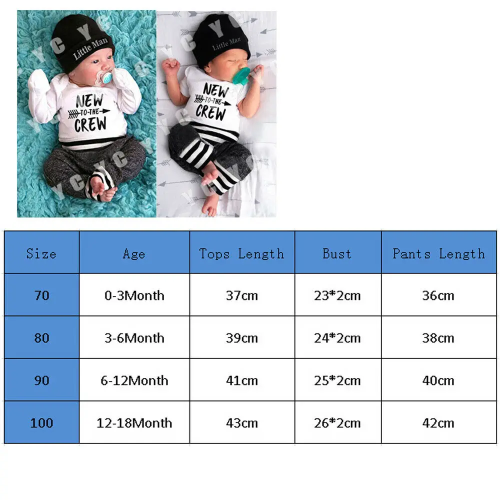 Комплект детской одежды из 3 предметов для новорожденных, комбинезон для маленьких мальчиков+ штаны с шапочкой, Униформа-комбинезон, Комбинезоны для детей от 0 до 18 месяцев