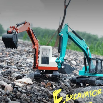 

1:60 Excavator Truck Car Model Simulation Alloy Children Car Toys Evcavator Engineering Car Model for Boy Gift