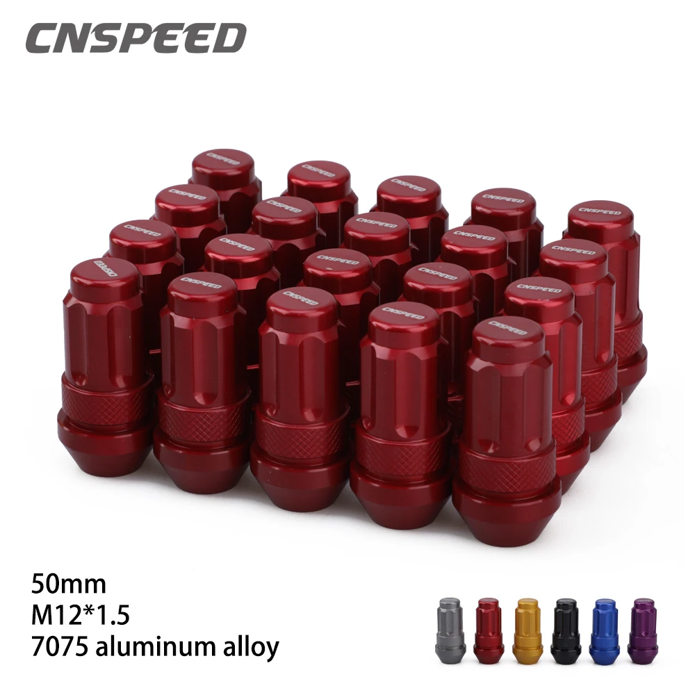 

20pcs/Set Racing Aluminium Alloy Wheel Lug Nuts Screw m12x1.5 m12x1.25 Length 50mm Anti Theft Wheel Lug Nuts