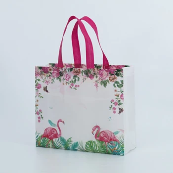 

Large Size Shopping Bag Women Flamingo Non-woven Portable Pouch Foldable Reusable Grocery Bags Clothing Storage Tote Bags