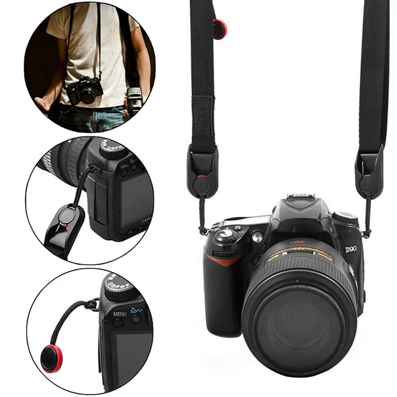 

Quick Release Adjustable Shoulder Strap for DSLR/SLR Camera Cuff Neck Hanging Belt Leash with Sling+ABS Buckle for GoPro