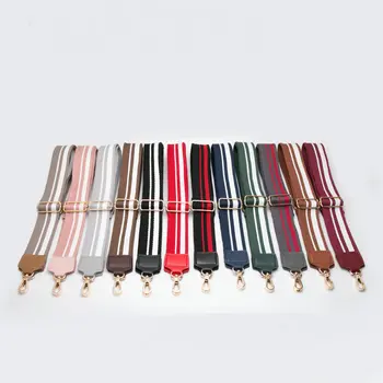 

New 5cm canvas cotton fabric Colours stripe Shoulder strap belt DIY replace bag strap handle adjustable 140~88cm
