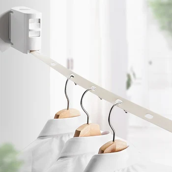 

Indoor Balcony Retractable TPU composite + ABS Clothes Hanger Non Perforated Telescopic Clothesline Invisible Clothes Hanger