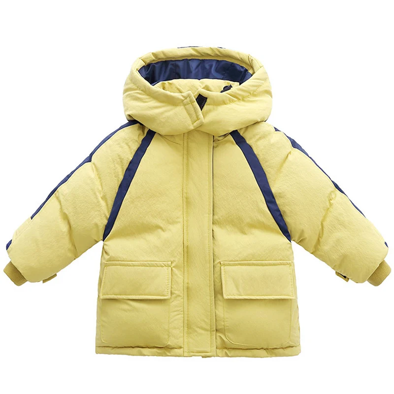 Новое осенне-зимнее хлопковое пальто для маленьких девочек модная куртка для мальчиков детская хлопковая одежда на молнии со съемным капюшоном для детей 2, 3, 4, 5, 6 лет