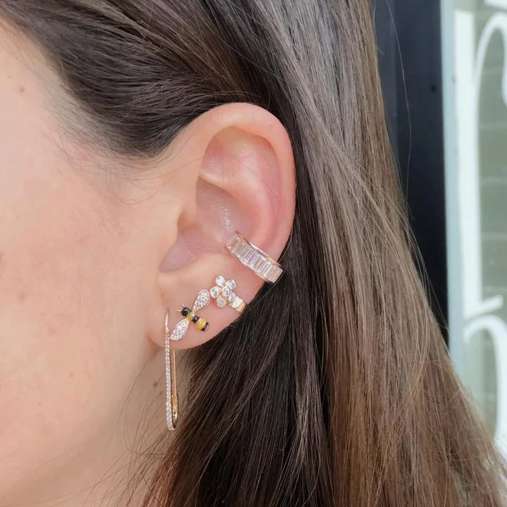 925 Стерлинговое Серебро милое очаровательное милое позолоченное ювелирное изделие цветной инкрустированный цирконами милые животные пчела женские серьги-гвоздики ювелирные изделия