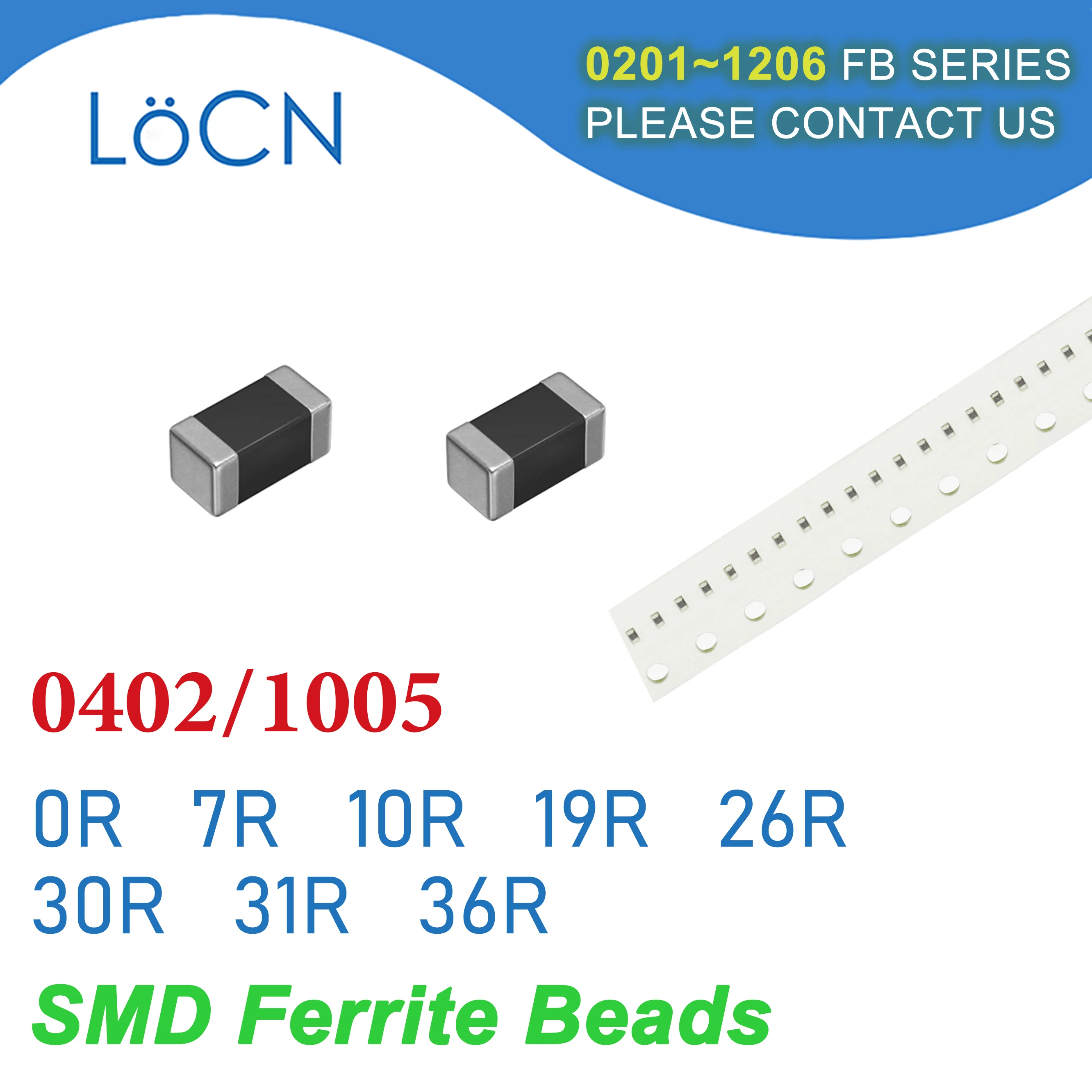 10000pcs 0402/1005 100mhz Smd Ferrite Beads 0r 7r 10r 19r 26r 30r 31r