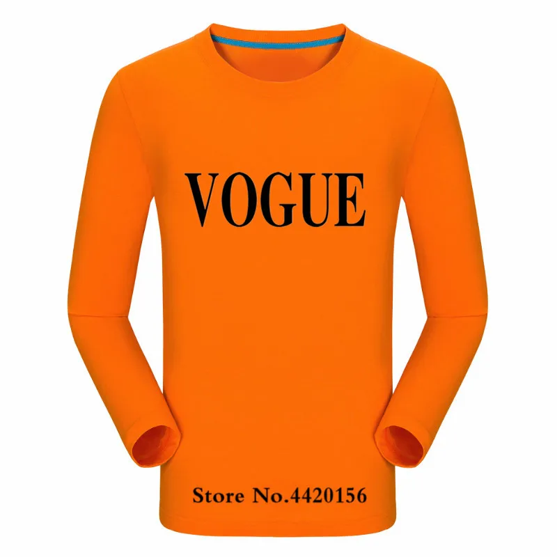 Orange-H Футболка женская и мужская Harajuku Tide летняя новая Vogues VOGUE Футболка с принтом и длинным рукавом Женская футболка Топы повседневные женские футболки - Цвет: Orange-H