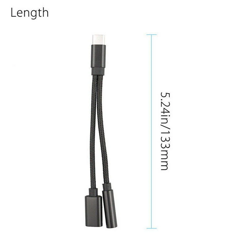 Разъем кабеля адаптера Тип с разъемами типа c и 3,5 мм разъем для наушников аудио Aux адаптер 3-в-1 USB-C наушников ткачество 2-в-1 адаптеры Кабельные Конвертеры