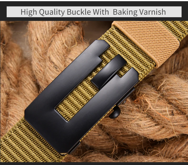 holeless belt Men's Belt Army Outdoor Sports Luxury Designer Automatic Buckle Male Military Tactical Belts High Quality Nylon Canvas Waistband tiger belt