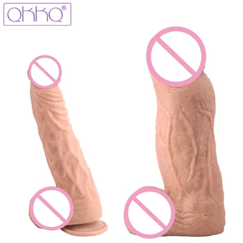QKKQ Thick Big Dick Penis Realistic Dildo Sex Toys For Women Couples Sucker Artificial Penis Clear Veins Masturbators Sex Shop 1