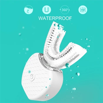 

360 Degrees Intelligent Electric Toothbrush U Type Automatic Sonic Tooth Brush USB Charging Tooth Teeth Whitening Blue Light