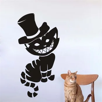 

Animal Cartoon Cheshire Cat Stickers Restaurant Interior Background Decoration Self-Adhesive Wall Stickers