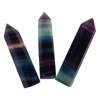 

10Pcs/Lot Natural Colorful Fluorite Quartz Crystal Point Rock Stone Wand Healing