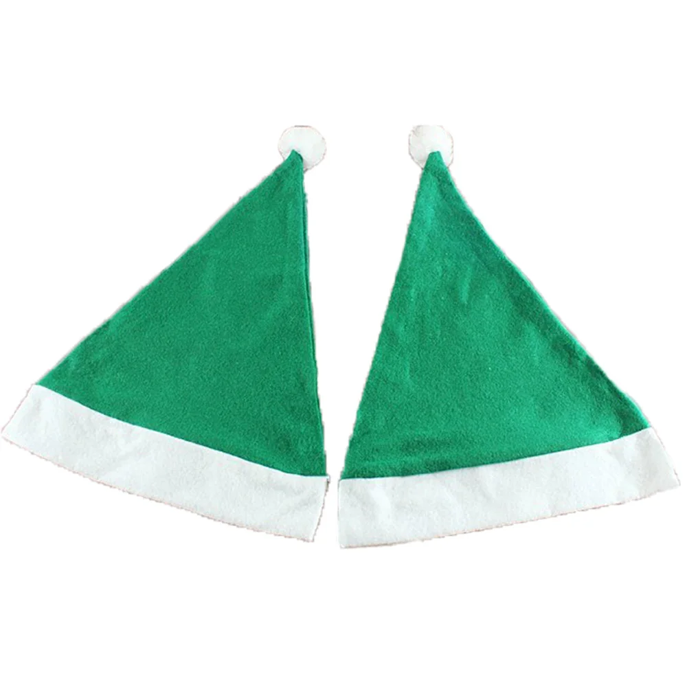 10 шт. зеленая Рождественская шляпа, шляпа Санты и шапка Санты