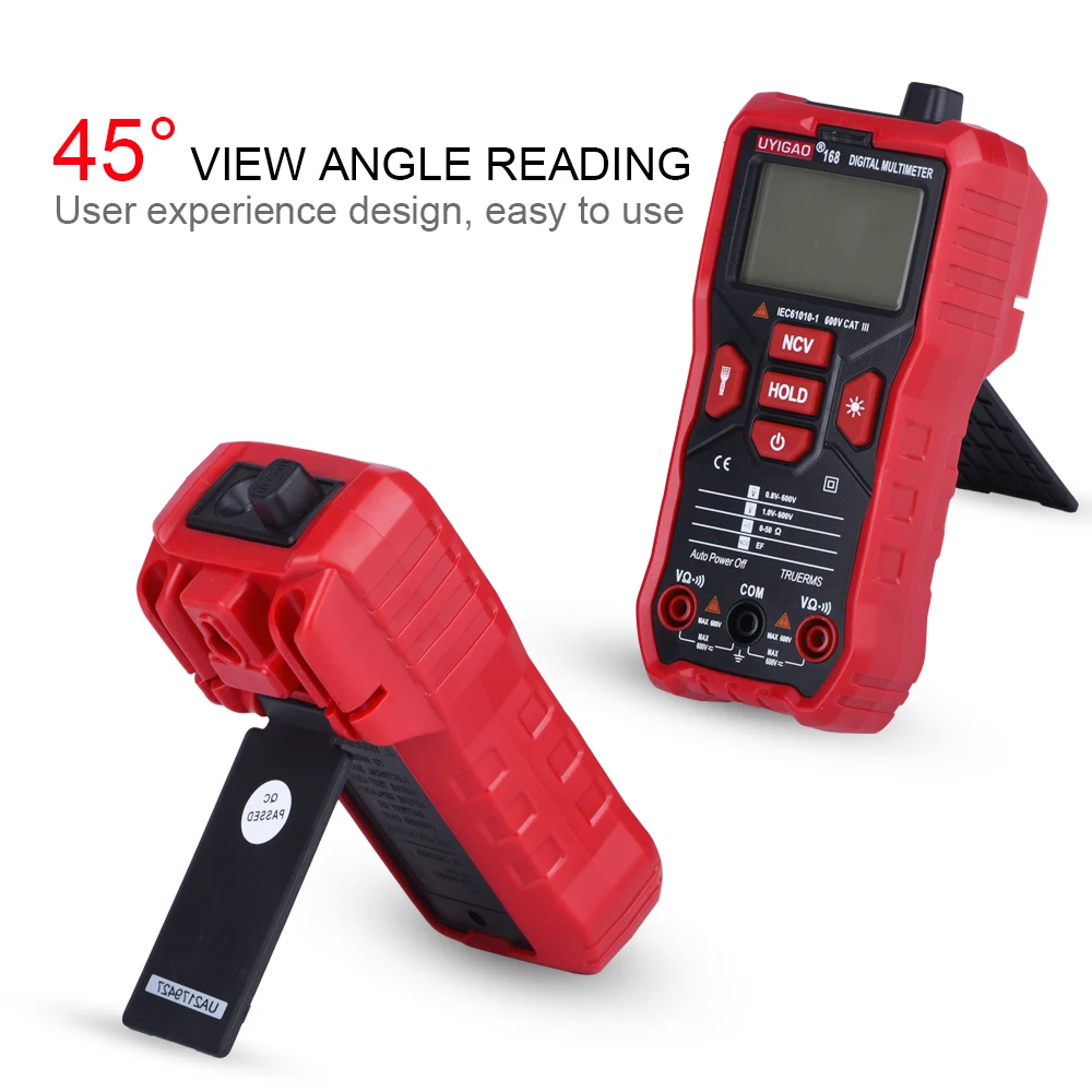 

UA168 Multimeter Digital T-RMS Auto Range 1999 Countsn NCV Voltmeter Resistance Tester with LCD Backlight Electrical Instrument
