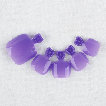 

24pcs False Toenails Full Cover Toe Nail Art Fake Toe Nail Tips Salon Quality Artificial Toenail