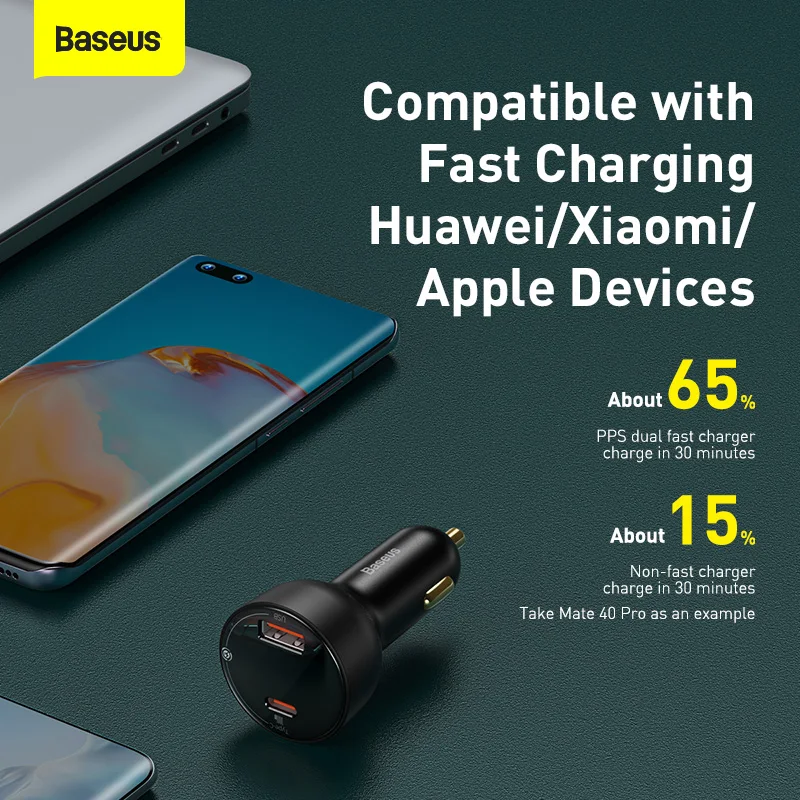 Baseus PD 100W ładowarka samochodowa USB szybkie ładowanie 4.0 QC4.0 QC3.0 typ C USB AUTO ładowarka szybkie ładowanie dla iPhone Xiaomi telefon komórkowy 4 Baseus PD 100W ładowarka samochodowa USB szybkie ładowanie 4.0 QC4.0 QC3.0 typ C USB AUTO ładowarka szybkie ładowanie dla iPhone Xiaomi telefon komórkowy 4