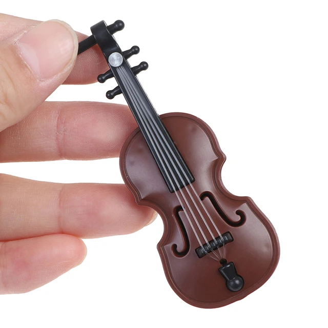 Plastic Violin 1/12 Dolls House Miniature Music Instrument Model Accessories Toy 2