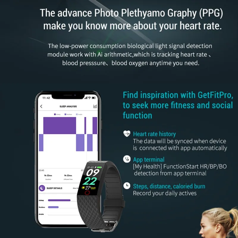 Спортивный смарт-Браслет Водонепроницаемый IP67 ручные умные браслеты браслет счетчик шагов кровяное давление мониторинг сердечного ритма
