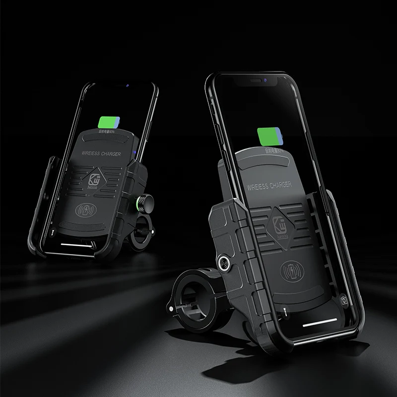 Держатель для телефона мотоцикла, беспроводное зарядное устройство для Xiaomi Mi 9 iPhone 11 pro Qi 15 Вт, автомобильное зарядное устройство, кронштейн для телефона, держатель для руля двигателя