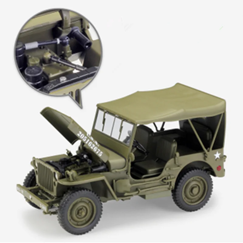 Army green B Коллекция 1:18 18 см 1941 Willys MB модель автомобиля литой Сплав внедорожный автомобиль крест Froest дисплей для детей и взрослых - Цвет: Army green B