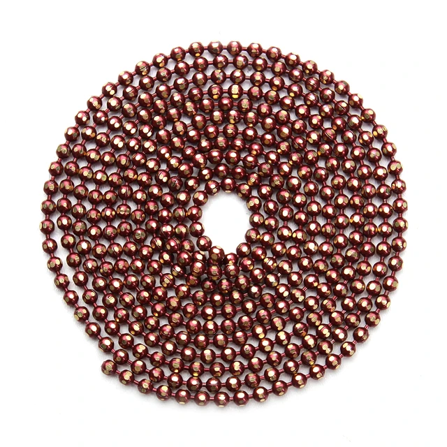 10meter/lot Width 1.5mm Colorful Copper Ball Bead Chain Bulk Necklace Bracelet Women Link & Key Chain For Diy Jewelry Making wine red