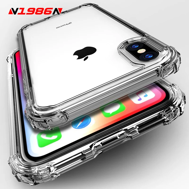 

N1986N Phone Case For iPhone 6 6s 7 8 Plus X XR XS Max Fashion Air Bags Shockproof Transparent Soft Silicone TPU For iPhone X