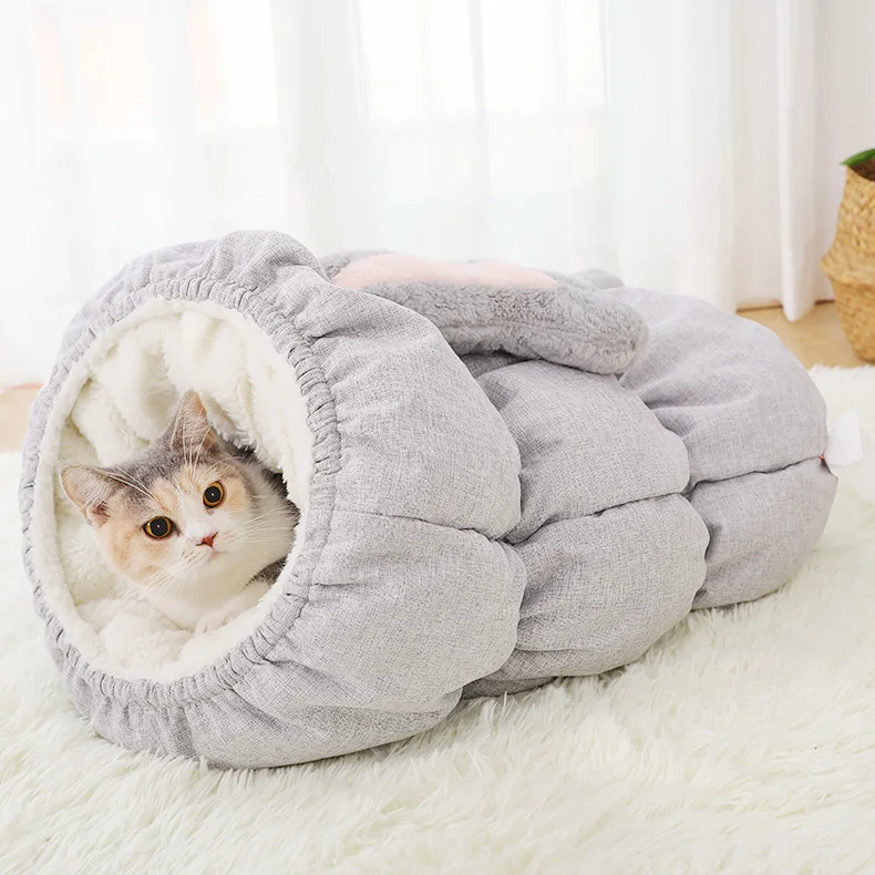 Теплый коралловый флисовый спальный мешок для кошек, кровать для щенков, маленьких собак, домашних животных, коврик для кошек, кровать для питомника, мягкая теплая спальная кровать, товары для домашних животных