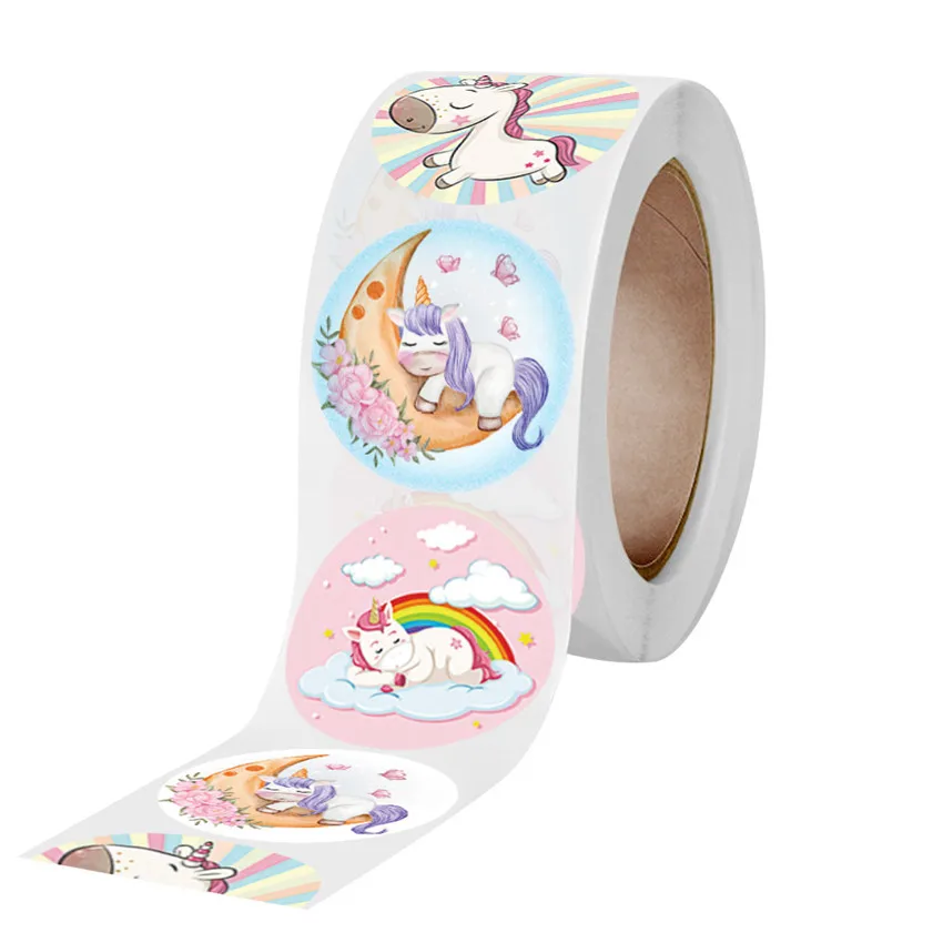 Cute Cartoon Animal Unicorn Sticker kids Reward Sticker Gift Decoration Label Teacher Encouragement Student Stationery Stickers