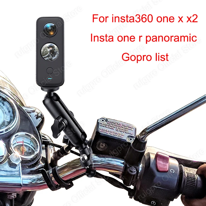 Motorcycle Bike Camera Holder Handlebar Mirror Mount Bracket Metal