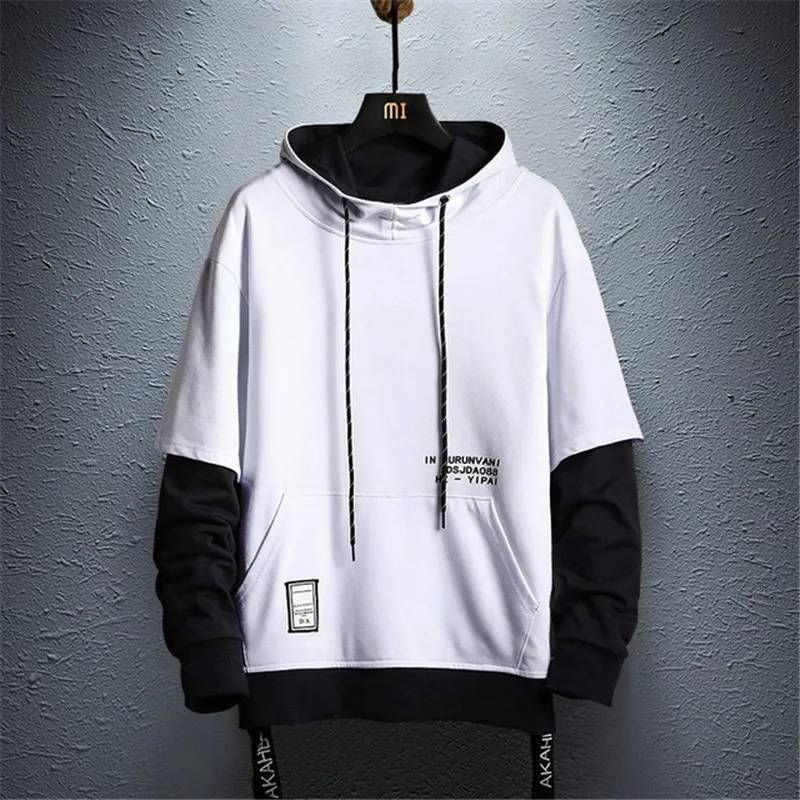 2 New Hoodie Sweatshirt Mens Hip Hop Pullover Cool Hoodies Streetwear Casual Fashion Clothes colorblock hoodie cotton M-5XL - Цвет: 2