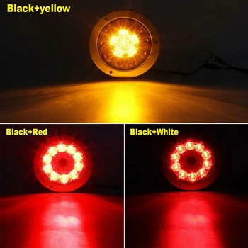 

Car Truck Trailer Round Led Taillights Brake Parking Running Lights Red Amber