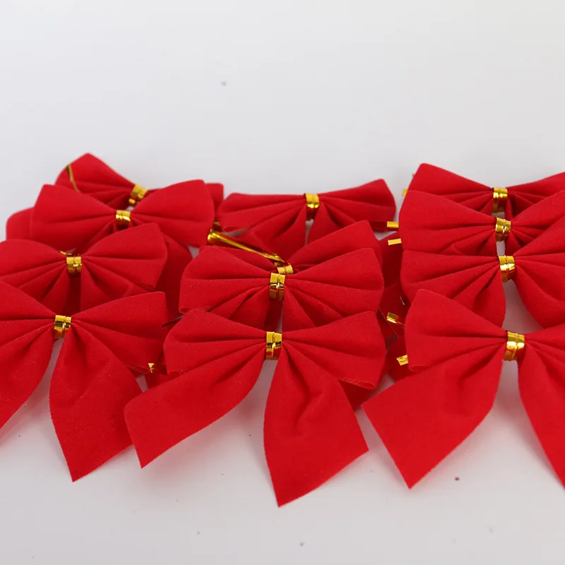 12pcs bow Сделай Сам, бант, Рождественское украшение, дерево, подвесной набор, вечерние, новогодние, рождественские аксессуары для дома - Цвет: 12pcs bow