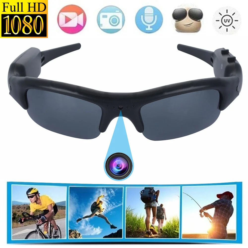 

Mini Light-weight cycling camera recording DVR Sunglasses 1080p High Quality Mini DV Sports Cam Recorder For CyclingDriving Skii