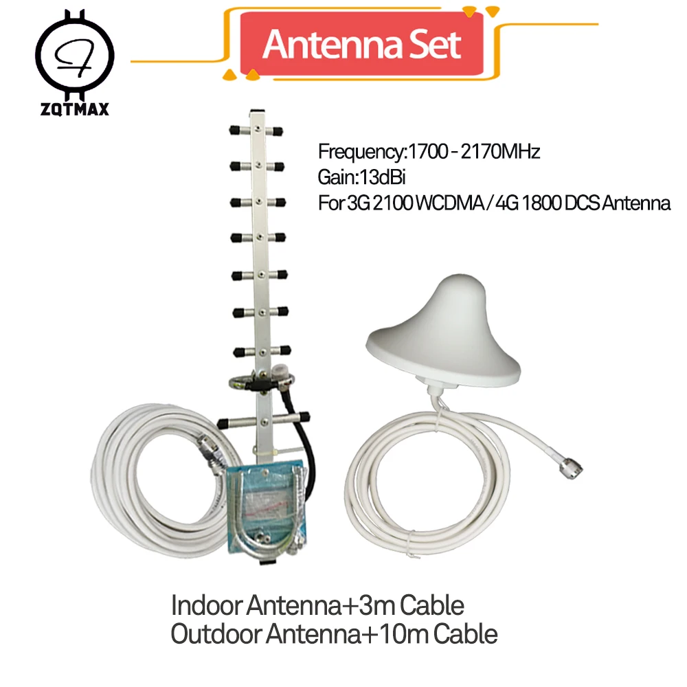 

ZQTMAX Yagi omni antenna for free hbo 1700-21700MHz cell phone signal booster dcs wcdma repeater LTE 1800 UMTS 2100 amplifier