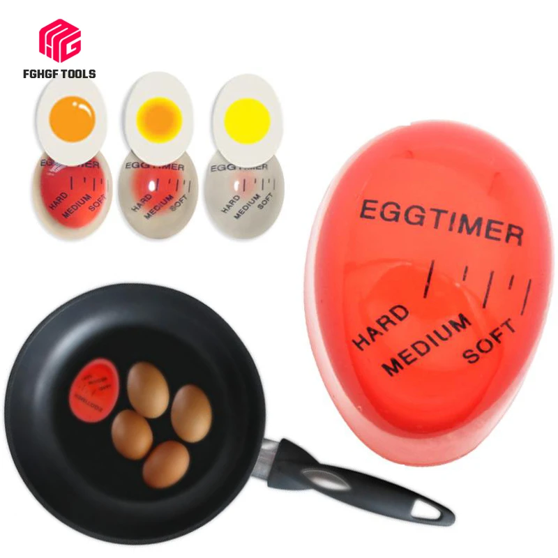 

FGHGF 1pcs Mini Color Changing Timer Yummy Soft Hard Boiled Eggs Cooking Kitchen Eco-Friendly Resin EggTimer Red Timer Tools