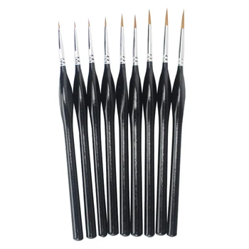 

9pcs Professional Pointed Drawing Tool Cartoon Extra Fine Tip Artist Detail Liner Paint Brush Set Learning Miniature Model