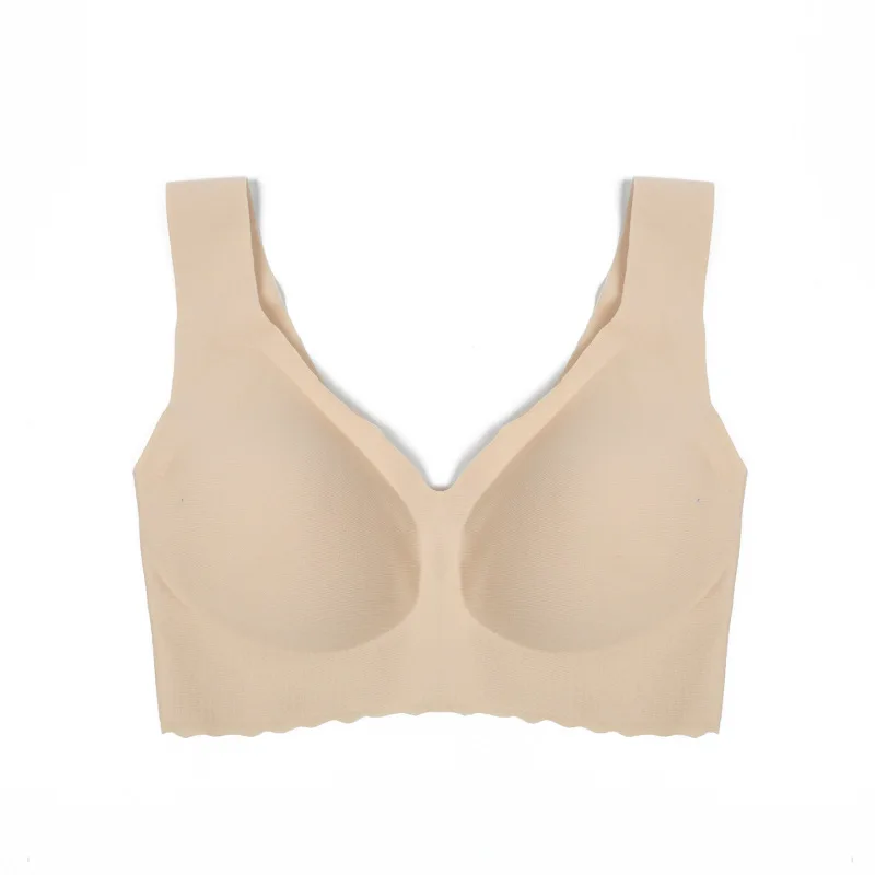 Wasteheart Для женщин мода осень розовый зеленый Bralette Беспроводной бесшовный цельный бюстгальтер из хлопка бюстгальтеры с чашками категории A, B, студент мягкий Девичья бюстгальтеры - Цвет: Skin