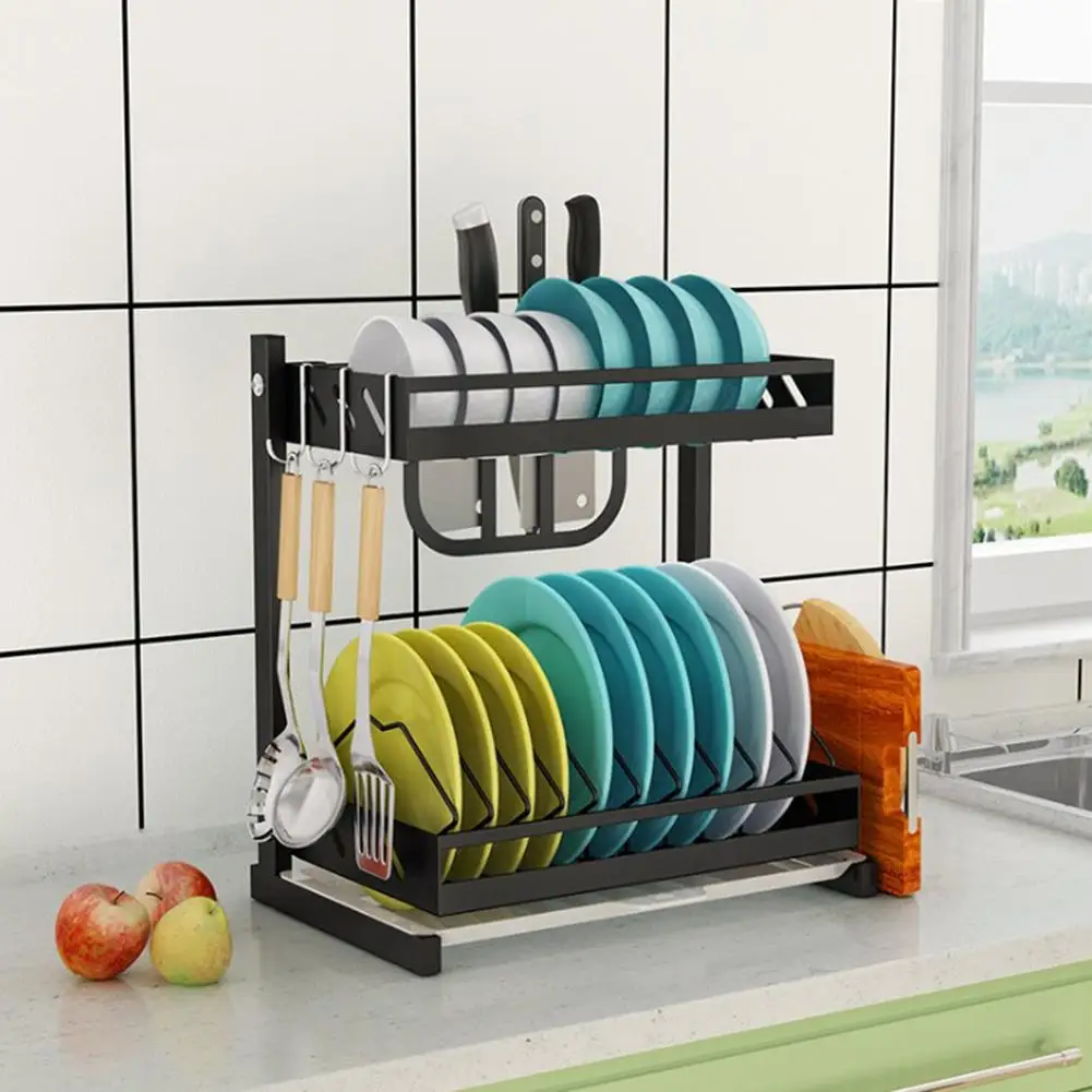  Dish Drying Rack Stainless Steel Drainer Storage Rack 2-layers Tableware Organizer Kitchen Tools Fo - 4000529379040