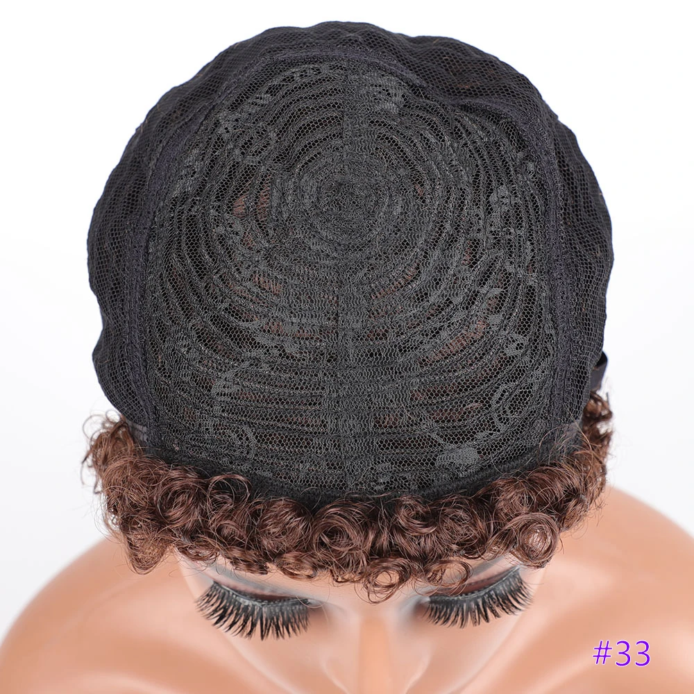 perucas de cabelo encaracolado curto para mulheres negras curto penteados pixie corte perucas com cabelo fino preto castanho loiro perucas de cabelo